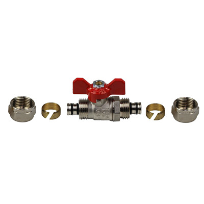 Kugelhahn mit Klemmring PEX 18mm x 18mm für Verbundrohr Aluverbundrohr Absperr