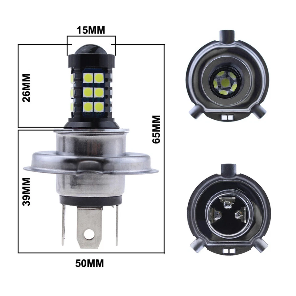 1 Bombilla Faro LED Blanca Para Polaris Trail-Boss 350L 1990-1992 Reemplaza 203762 Foto 3 de 4