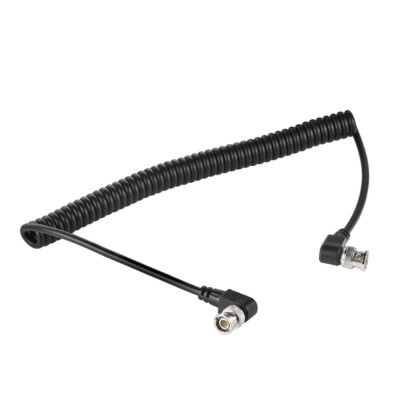 HD-SDI BNC plug right angle cable Jumper Coil Coiled 39'' Coil-Based SDI Cable