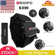 US Triopo KX90 90cm Folding Octagon Softbox W/ Grid For Camera Flash Speedlite