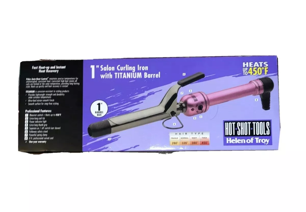 Hot Shot Tools TITANIUM Barrel Salon Curling Iron 1
