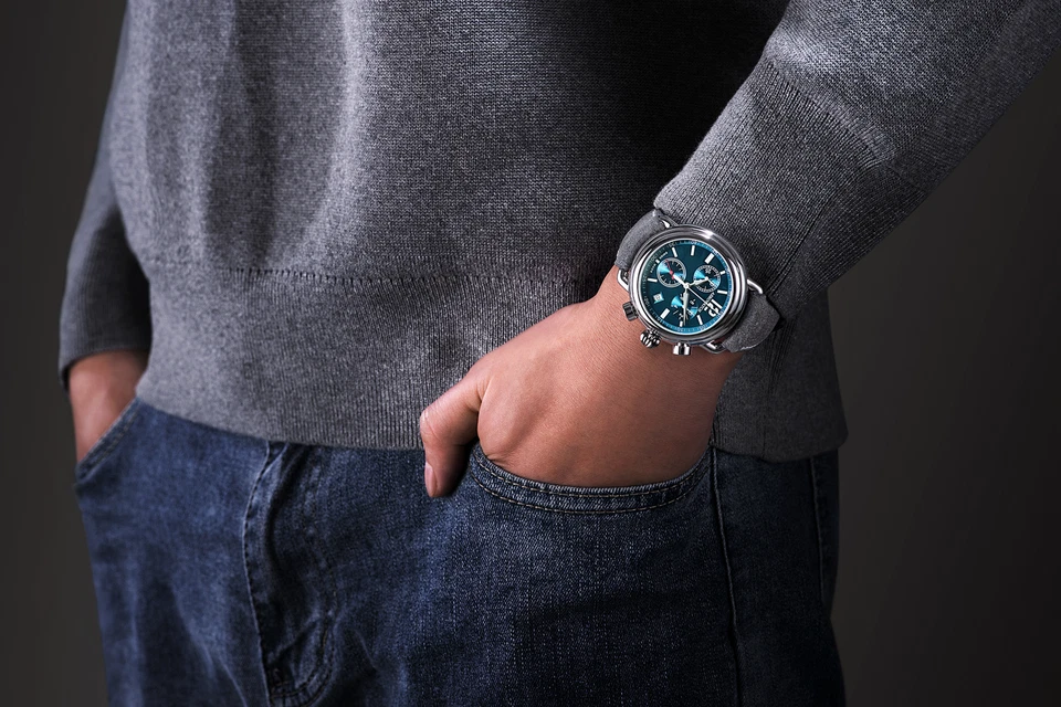 Reloj de pulsera Aerowatch 1942 para hombre A 79100 AA01 cronógrafo de cuarzo, cristal de zafiro Foto 2 de 4