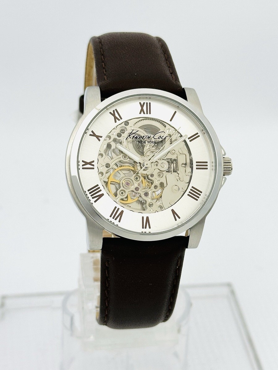Kenneth Cole New York KC1515 Automatic Skeleton Brown Leather 