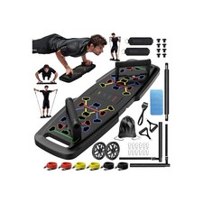 Push up Board,Home Gym,Portable Exercise Equipment,Pilates Bar and 20 Fitness Ac