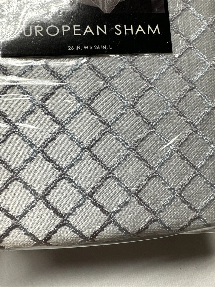 J. Juego de 2 fundas de almohada Queen Euro Eleanora plateadas 26” X 26” nuevas Foto 4 de 4
