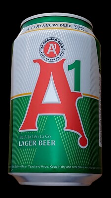 202A A1 Lager Vietnam beer 330ml empty cans opened small bottom