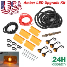 For Cab Moon Sun Visor HD Light Lens Lenses Amber Orange LED Bulb Wiring Harness