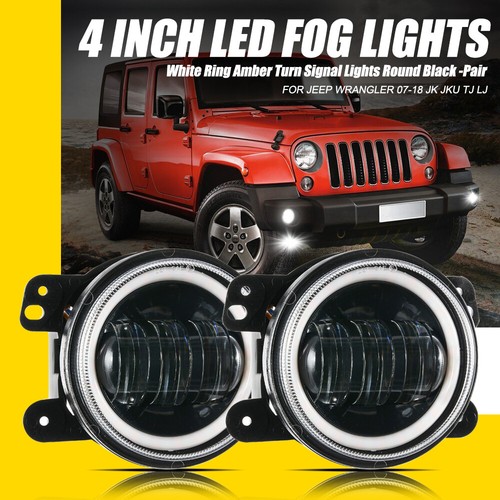 2pcs 4" INCH LED Fog Lights DRL Amber White for Dodge Journey 2009/Dodge Magnum - Picture 10 of 12
