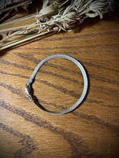 Vintage etched herringbone sterling silver children  s Bracelet made in Italy