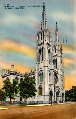 Immaculate Conception Cathedral, Denver, Colorado, Catholic, French Postcard