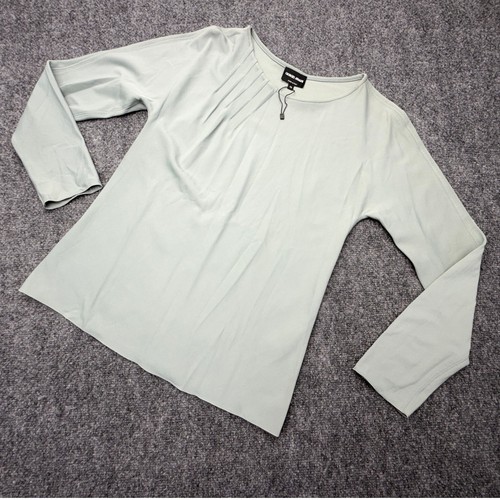 Giorgio Armani Womens Blouse IT 40 Sage Pleated Stretch Made Italy NWOT NEW
