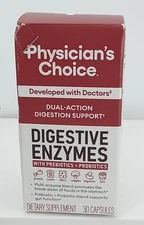 Physicians Choice Digestive Enzymes Prebiotics Probiotics BB DATE 03/2027