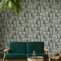 Vliestapete Grafisch Holzoptik Kacheln Motiv 3D-Effekt HellgrüN 35378 (4,87€/1Qm