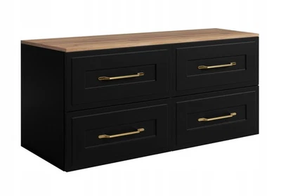 Meuble sous-lavabo suspendu CLASSIC 120 cm noir - Photo 1/4