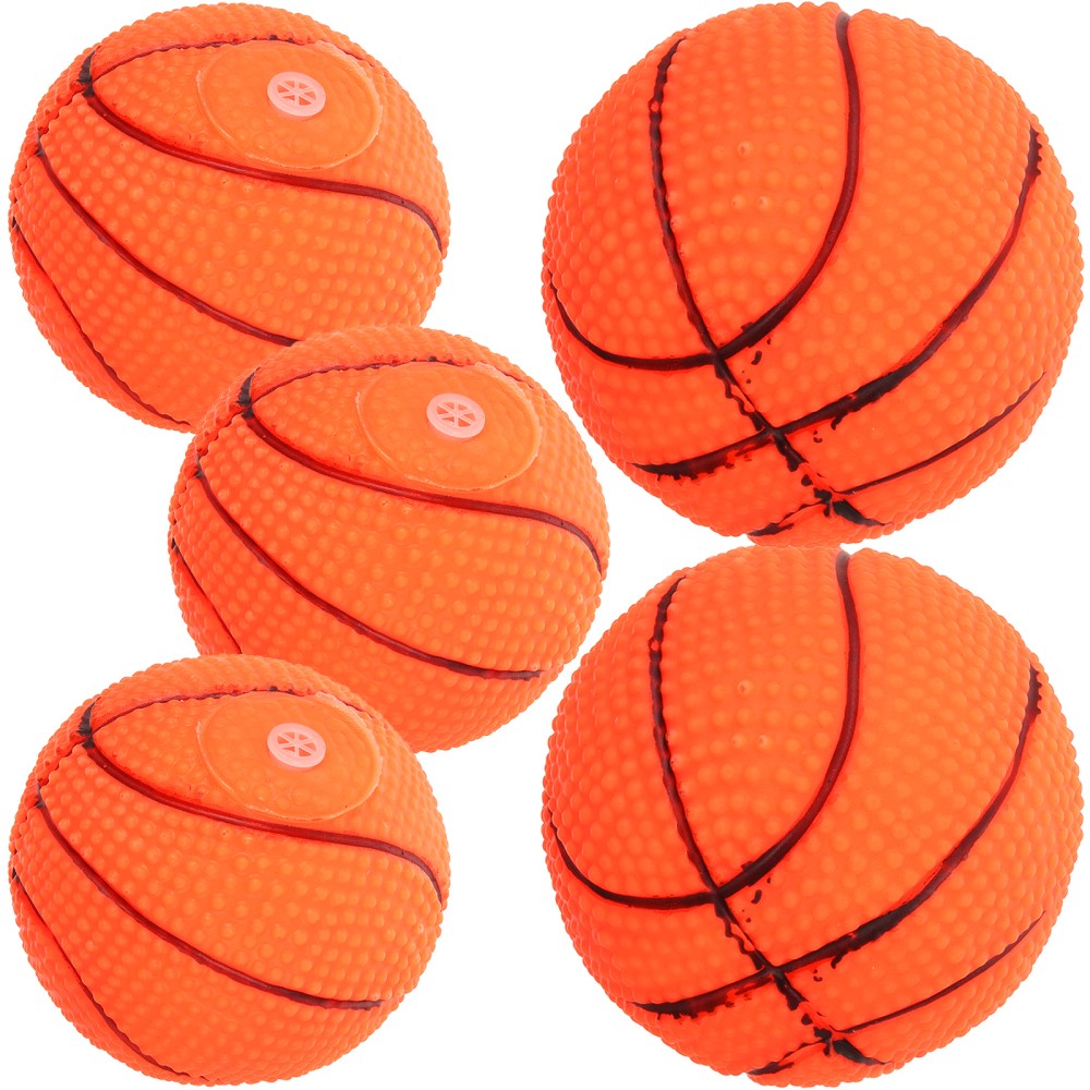 5 Squeaky Basketball Dog Toys for Small Pets and Puppies