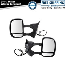 Towing Mirror Power Heated Textured Black Pair Set For 2000-2005 Ford Excursion
