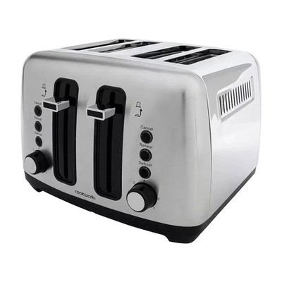 Cookworks TA5746-GS 4-Scheiben-Toaster   Edelstahl