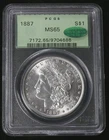 1887-P MS-65 CAC   OLD GREEN HOLDER PCGS  MORGAN DOLLAR  SEE PICTURES