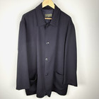 Ermenegildo Zegna Wool Overcoat Lightweight Car Coat 54 XL US44 Navy Blue Preppy
