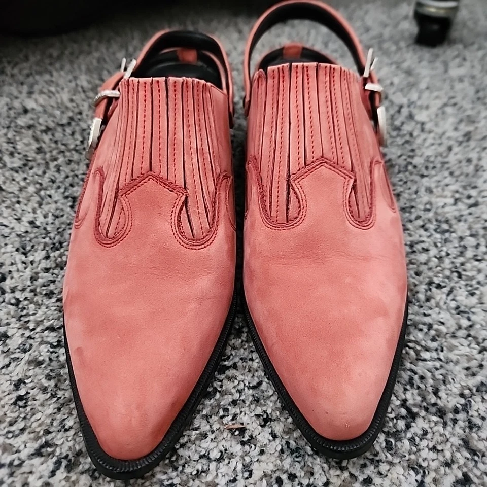 Zuecos de cuero Western Mules Dingo 2403 rosa melocotón para mujer talla 7,5 Foto 3 de 4