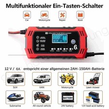 12V-6A Auto Intelligentes Batterieladegerät Impuls Reparatur Erhaltungsladegerät