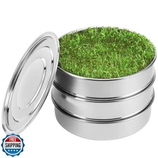 SOLIGT Stackable Stainless Steel Seed Sprouting Kit, 2-Tier Mesh Sprouting Tr