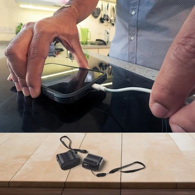 2PCS Hand Crank Generator for Mobile Phones Lightweight and Portable Black - Image 1 of 4