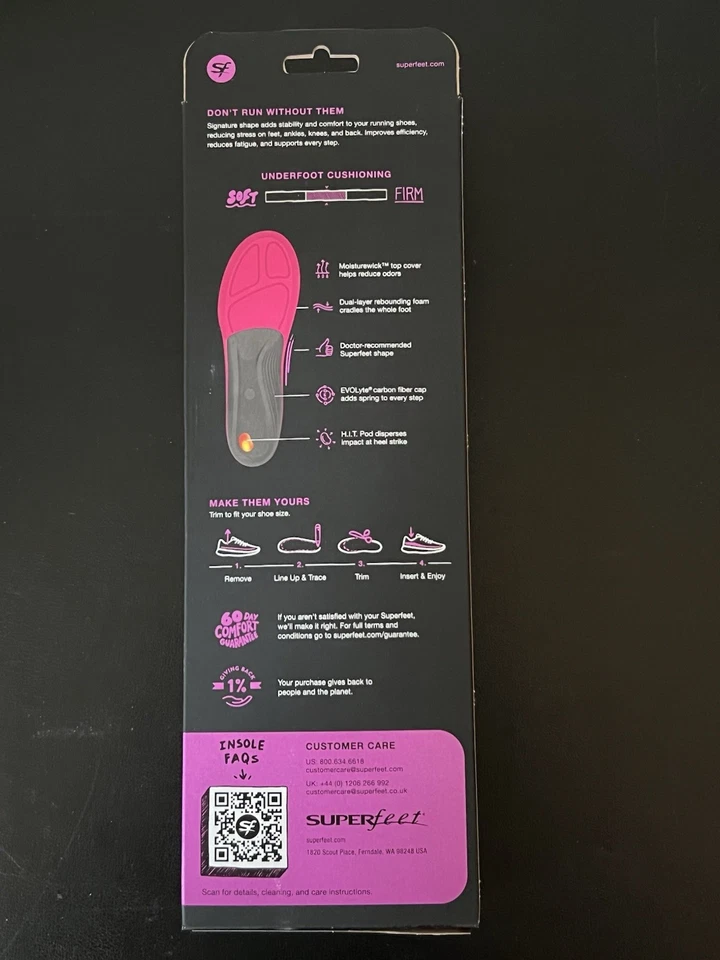 Superfeet RUN Suporte Feminino Estabilidade Adicionada Tamanho B Rosa Feminino W - 4.5 - 6 - Imagem 4 de 4