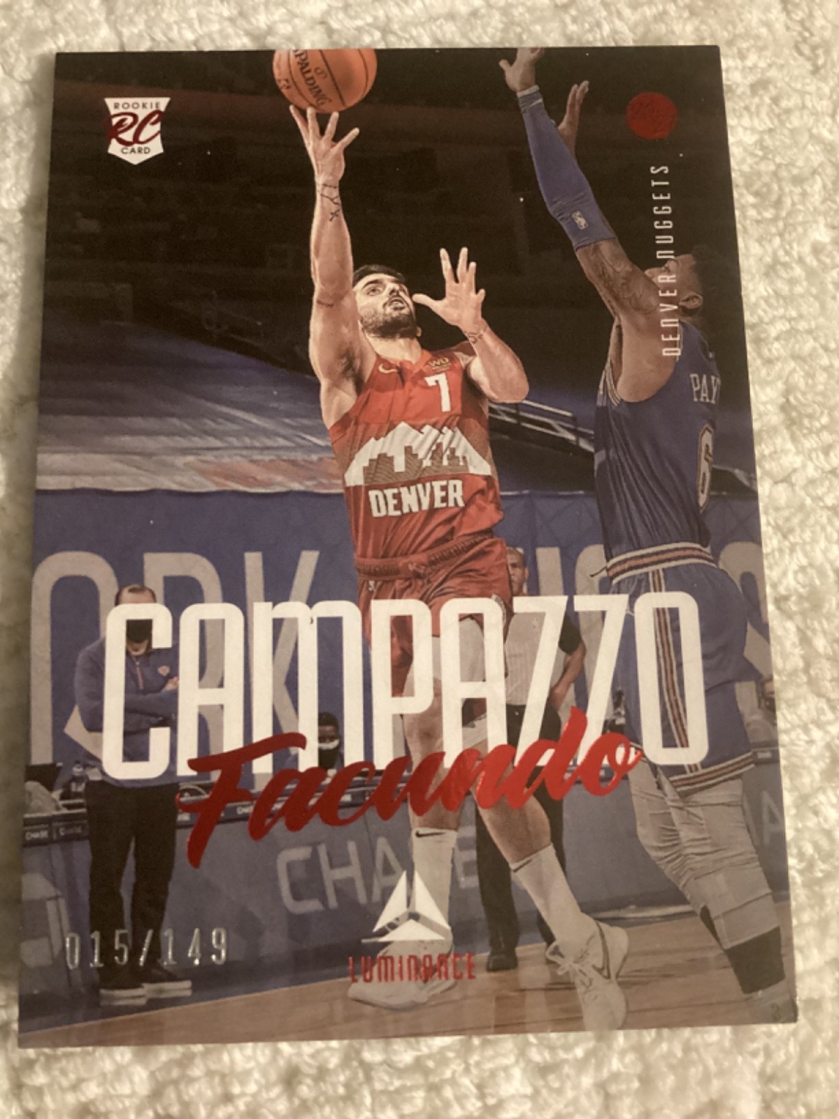 2020-21 Panini Chronicles Luminance Red /149 Facundo Campazzo #141 Rookie RC