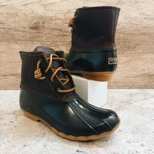 Sperry Women’s Size 9.5 Leather Top Sider Saltwater Duck Boots Tan/Dark Brown