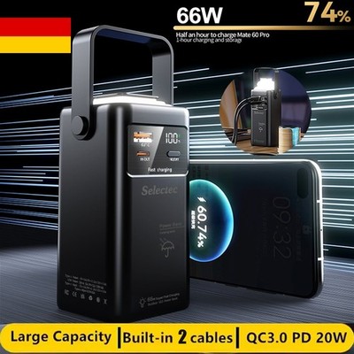 Camping Powerbank 90000mAh LED-Anzeige Powerstation Schnellladung Stromspeicher