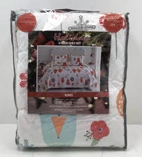 Spirit Linen Home 3 Piece Holiday Quilt Set King Size New With Tags