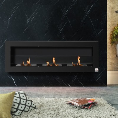 HOMCOM Ethanol-Kamin Bio-Ethanol-Brenner 3 Brennboxen 3 Std. Brenndauer Schwarz