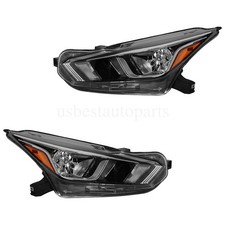 Halogen Headlights Headlamps Assembly For 2020-2022 Nissan Versa S SV Pair LH+RH