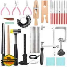 Juego de herramientas para joyeros 27 piezas alicates para hacer anillos limas de sierra kit de martillos