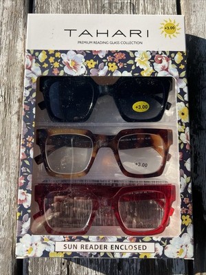 TAHARI +3.00 Premium Reading Glass Collection READING GLASSES 3 PR  Set