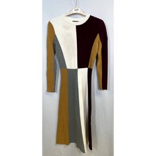SLATE & WILLOW Colorblock Long Sleeve Cotton Midi Sweater Dress Size S $268