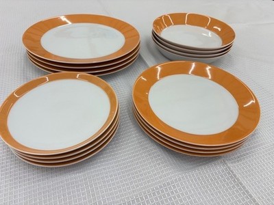 Arzberg TRIC Orange Porcelain 16pc Dinnerware Set 4 Place Settings Germany