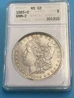 1885-O Morgan Silver Dollar, ANACS MS-62 VAM 2 Old Soap Box Holder