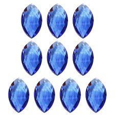10Pack K9 Crystal Pendants Oval Beads 38mm Chandelier Prisms DIY Blue