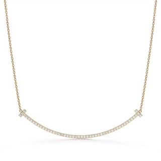 Tiffany & Co. T Smile Extra Large Pendant – 18k Yellow Gold – Diamonds – 16–18"