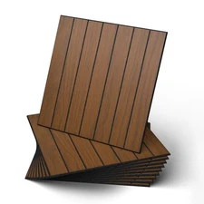 WADILE Peel and Stick Wood Slat Wall Panels 12"x12" (30×30cm) Decorative PV