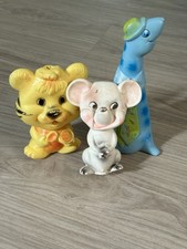 Lot Of 3 Vintage Squeak Rubber Toys Tiger Mouse Seal