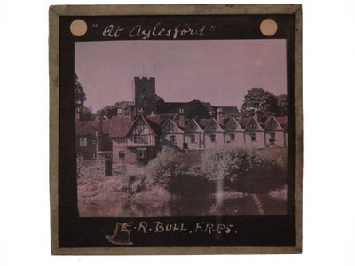 Aylesford Kent Village River Medway Duyacolour Lantern Slide ER Bull Frps c1900s
