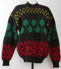 VTG United Colors of Benetton Gray  Multicolored Wool Sweater M Made in Italy