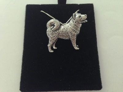 D16 Husky an einer 925 Sterling Silber Halskette Handarbeit 16 Zoll Kette