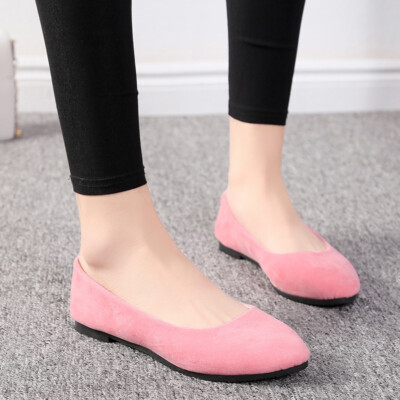 Womens Size Slip On Pumps Ladies Flat Loafers Ballet Ballerina Dolly Suede Shoes