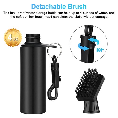 2X Golf Club Brush Tool Kit Groove Cleaner Cleaning Tool With Spray Water Bottle - Picture 4 of 9