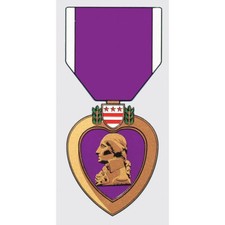 PURPLE HEART COMBAT WOUNDED DECAL STICKER