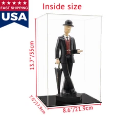 Acrylic Display Case Glass Box 12'' Dolls 1/6 Action Figures Trophy Collectibles